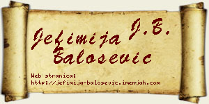 Jefimija Balošević vizit kartica